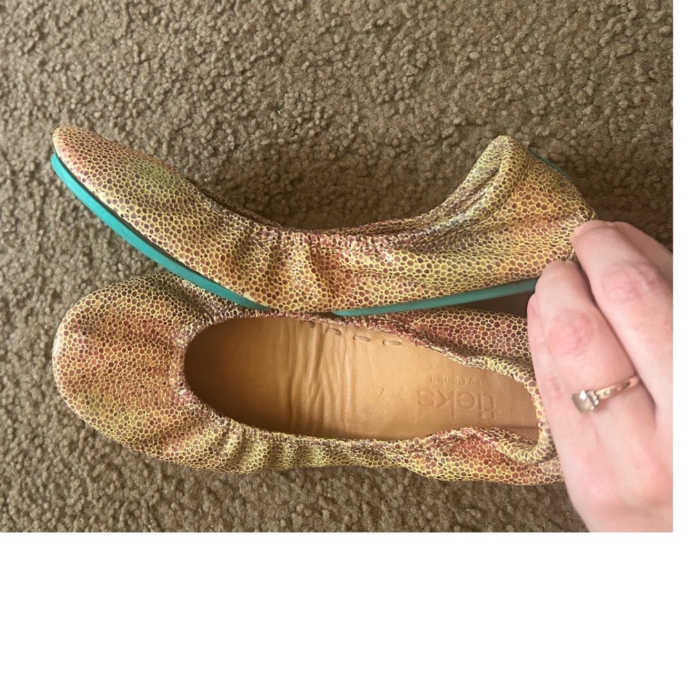 Tieks Toscani rare Womens 7 Pebbled Leather Foldable Ballet Flats - Picture 10 of 13